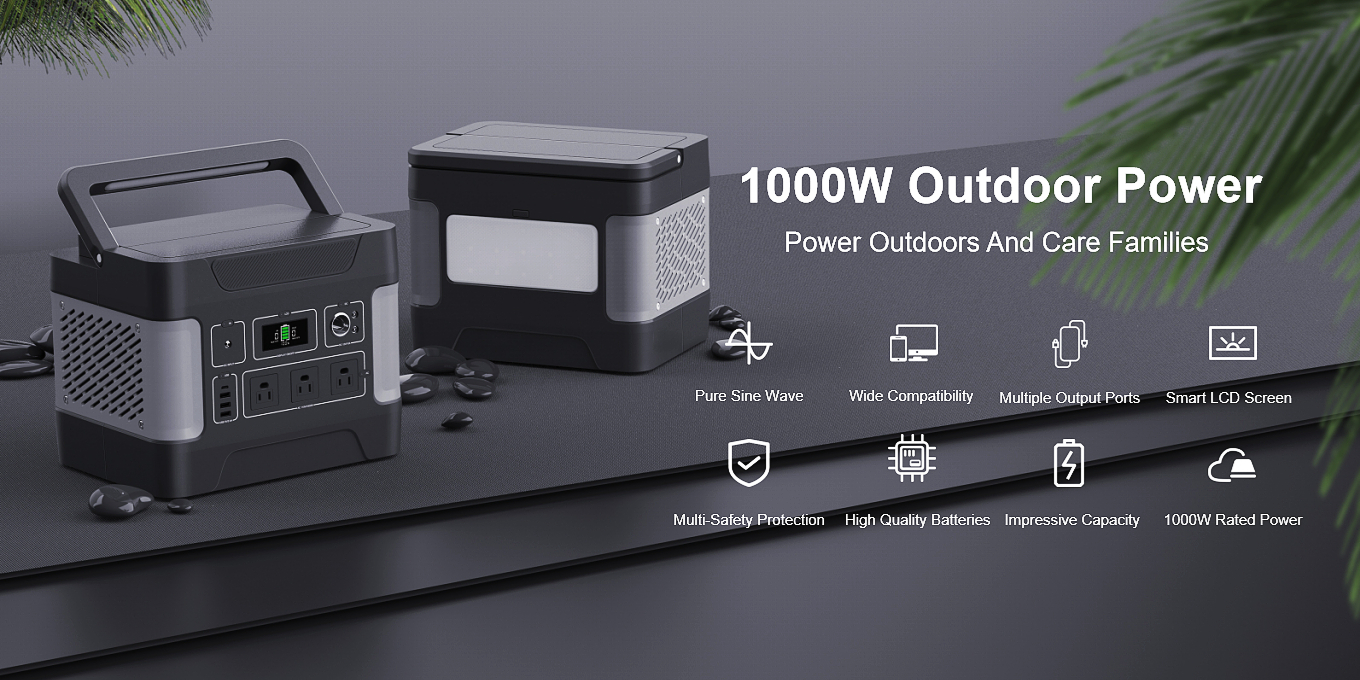 Generator solar cu ciclu adânc de 1000 W pentru încărcare mobilă